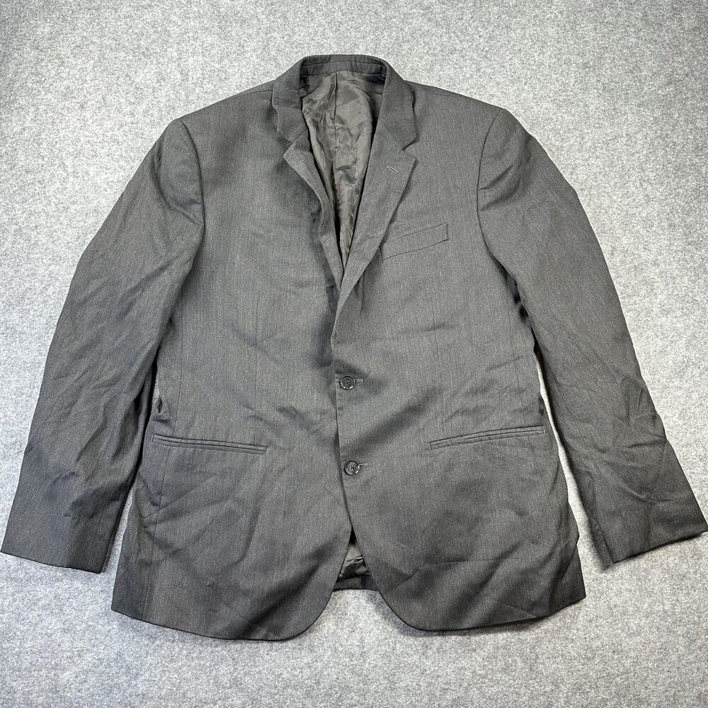 The Black Tux Jacket Mens Gray Tollegno 1900 Wool Suit Blazer Italian CT003G 46S